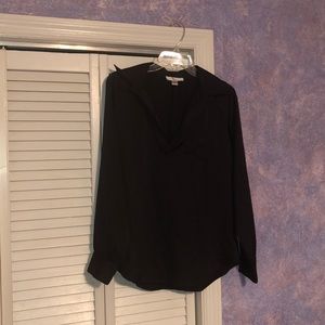 Black Satin Lena Gabrielle Long Sleeved Top